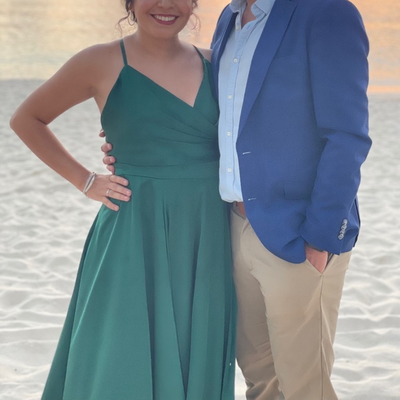 Fame and Partners Strappy Draped Set in Satin Dark Forest - Picture 3 of 7